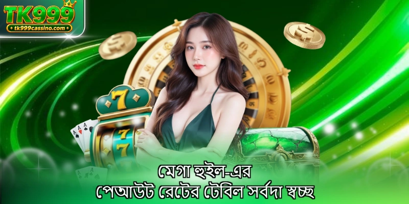 মেগা হুইল-এর পেআউট রেটের টেবিল সর্বদা স্বচ্ছ